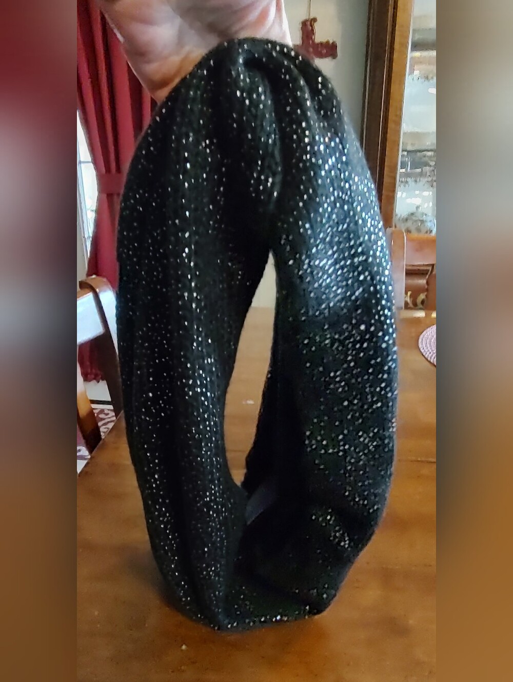 William Rast Black Sparkle Infinity Scarf